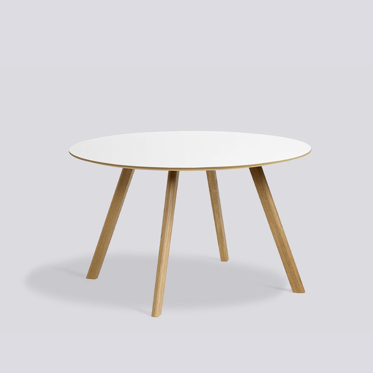 CPH 25 Ø120 × H73 cm Matbord White – laminat, massiv ek med vattenbaserad lack