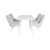 Polar, Velvet Deluxe Rektangulär matgrupp Vit, Vit, 120 x 75