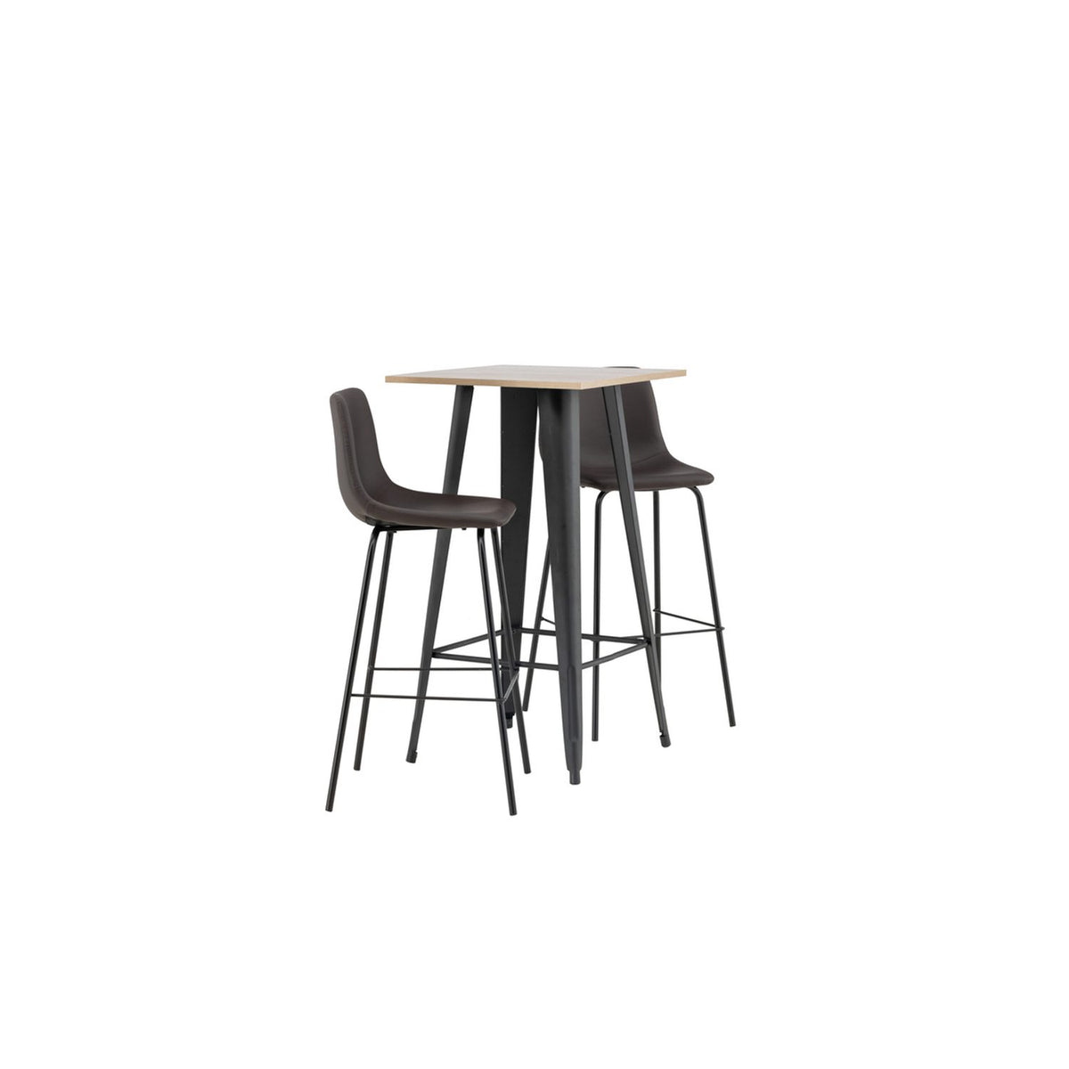 Tempe, Alexi Rektangulär matgrupp Svart,Brun, Valnöt, 60 x 60
