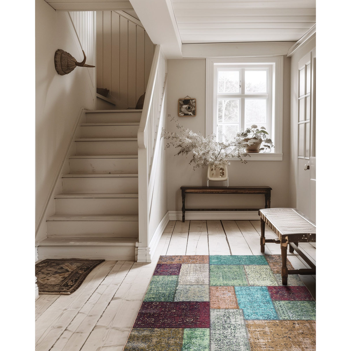 Siv patchworkmatta 160x230 cm Cloudy