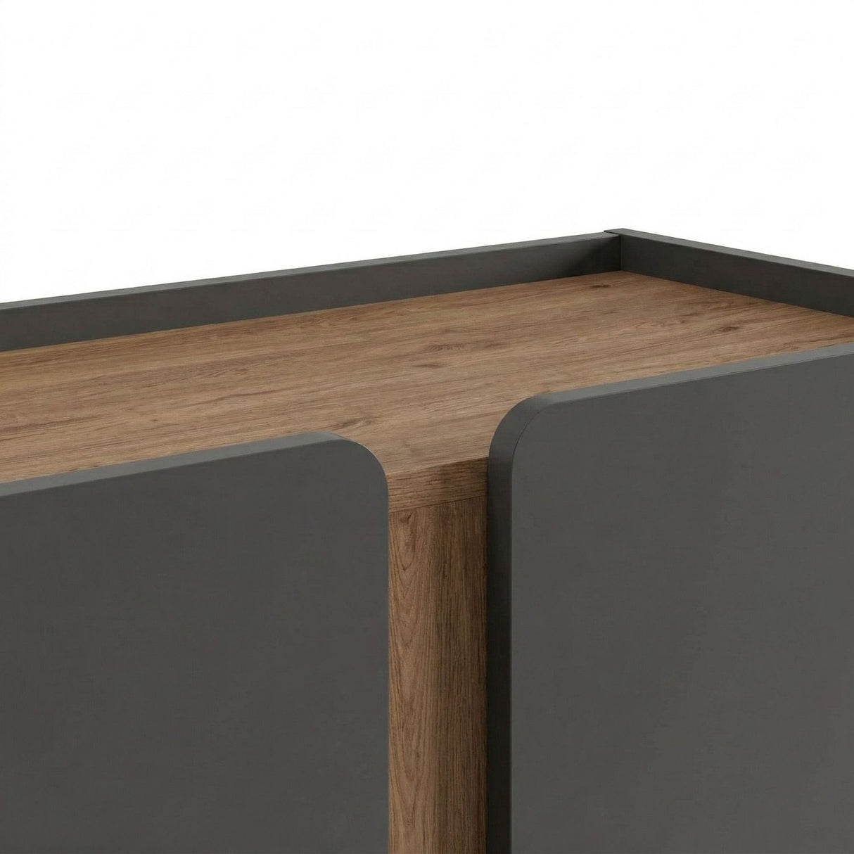 Lucile (90 x 120,4 x 40,5 cm) Sideboard Antracit naturlig ek svart