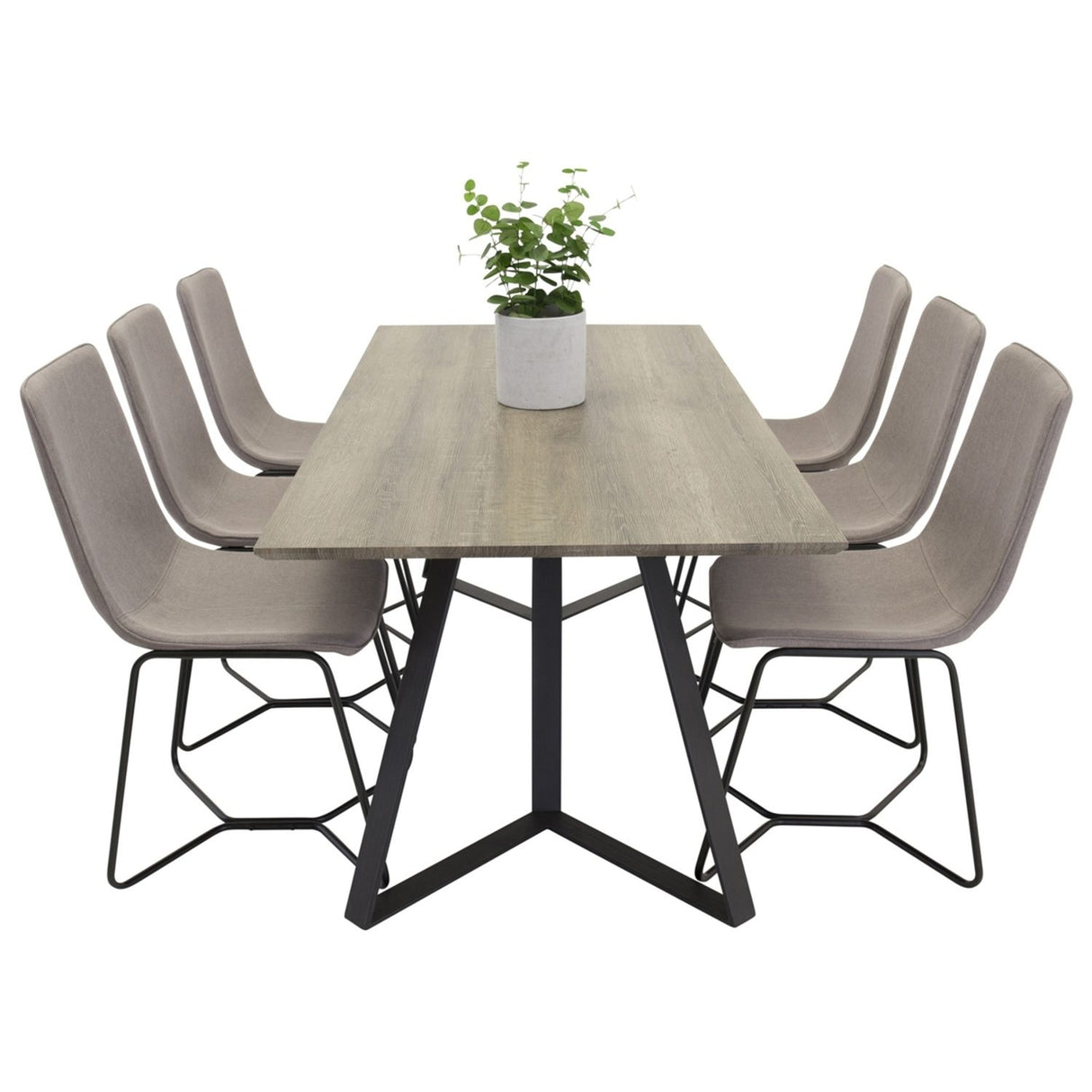 Marina, X Rektangulär matgrupp Svart,Grå, Svart,Grå, 180 x 90