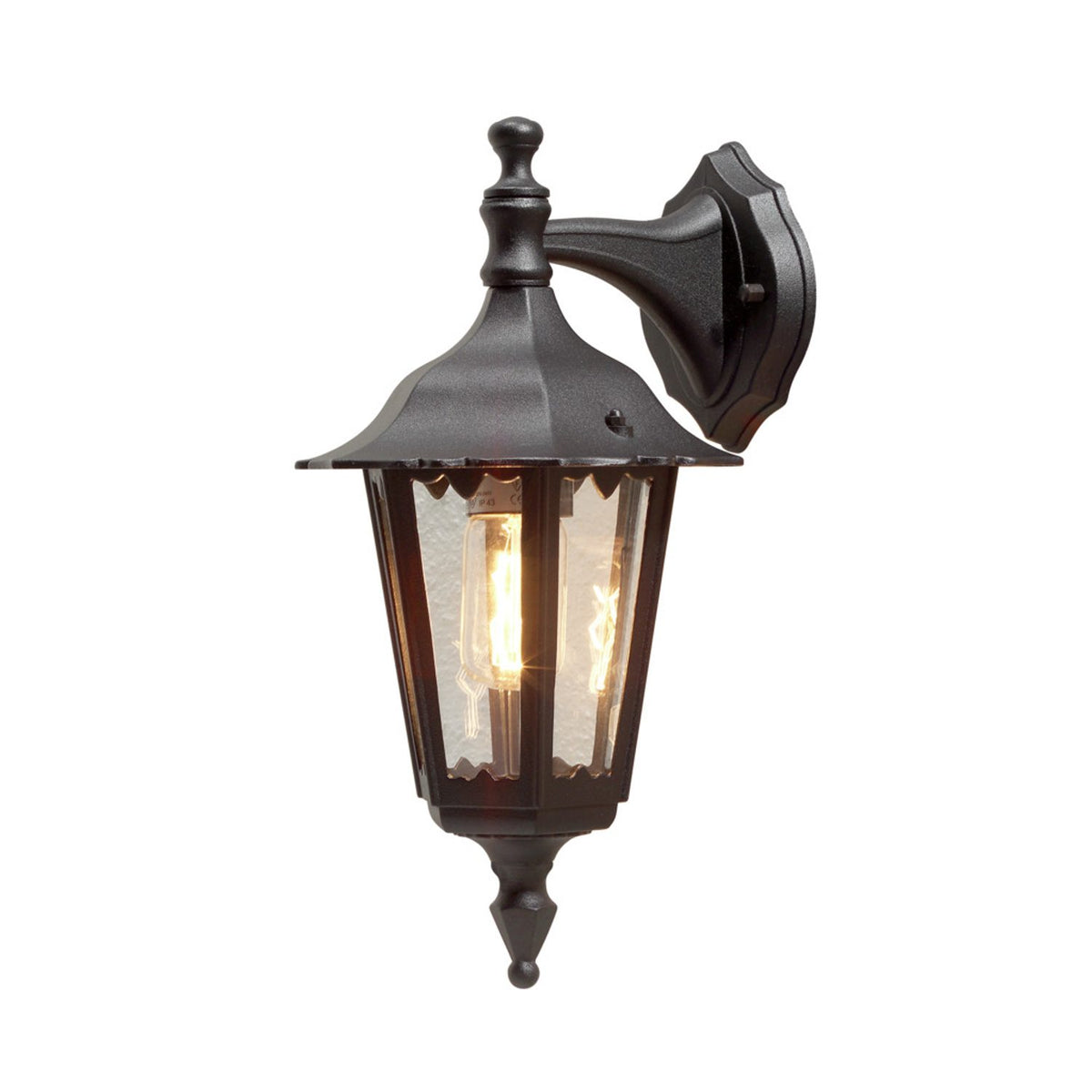 Firenze E27 Liten Vägglampa Ute Ned, Svart