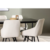 Rosie Rektangulär matgrupp Beige,Svart, Svart, 200 x 90