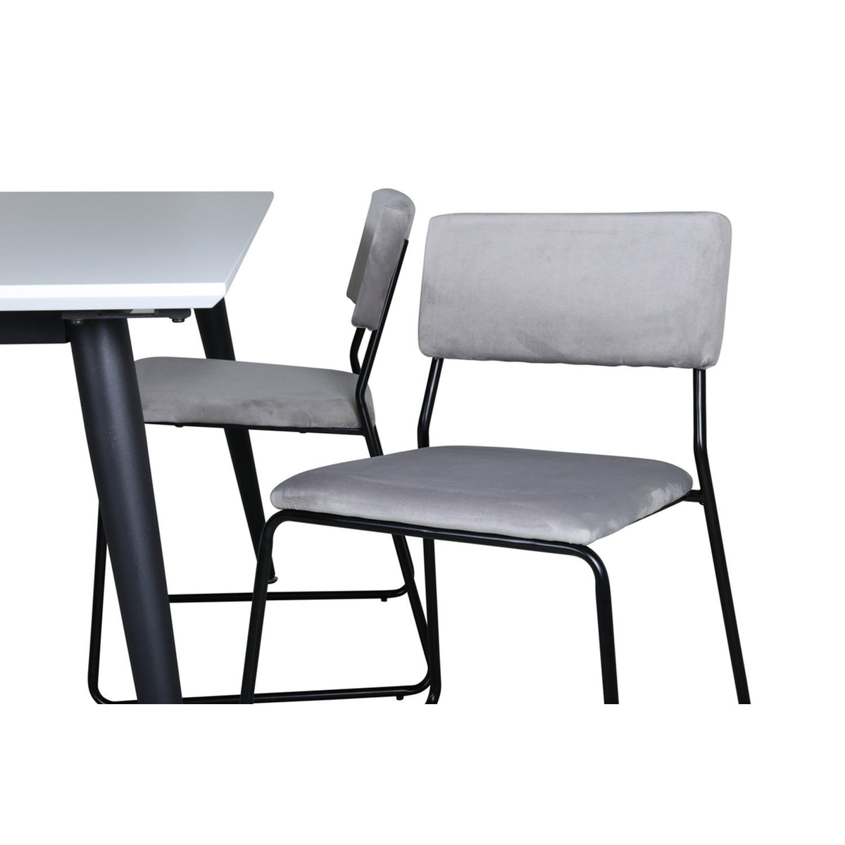Jimmy, Kenth Rektangulär matgrupp Svart, ljusgrå, Svart,Vitt, 150 x 90