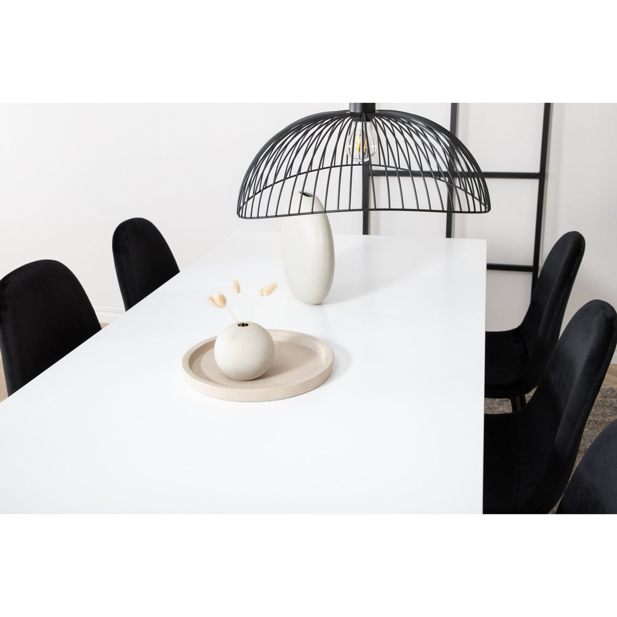 Jimmy, Polar Rektangulär matgrupp Svart, Svart, vit, 195 x 90