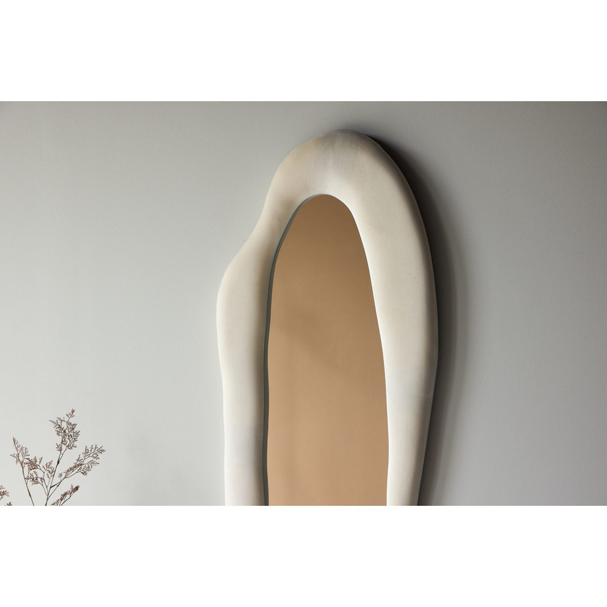 Louiseville Stor spegel Beige