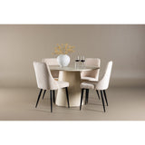 Lanzo, Leone Rund matgrupp Beige,Svart, Vitlaserad, ⌀120