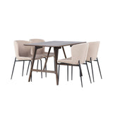 Kaseidon, Modesto Rektangulär matgrupp Beige,Svart, Mörkbrun, 120 x 80
