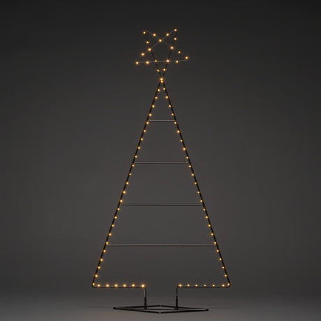 Metall 110cm svart micro-LED Gran med Belysning