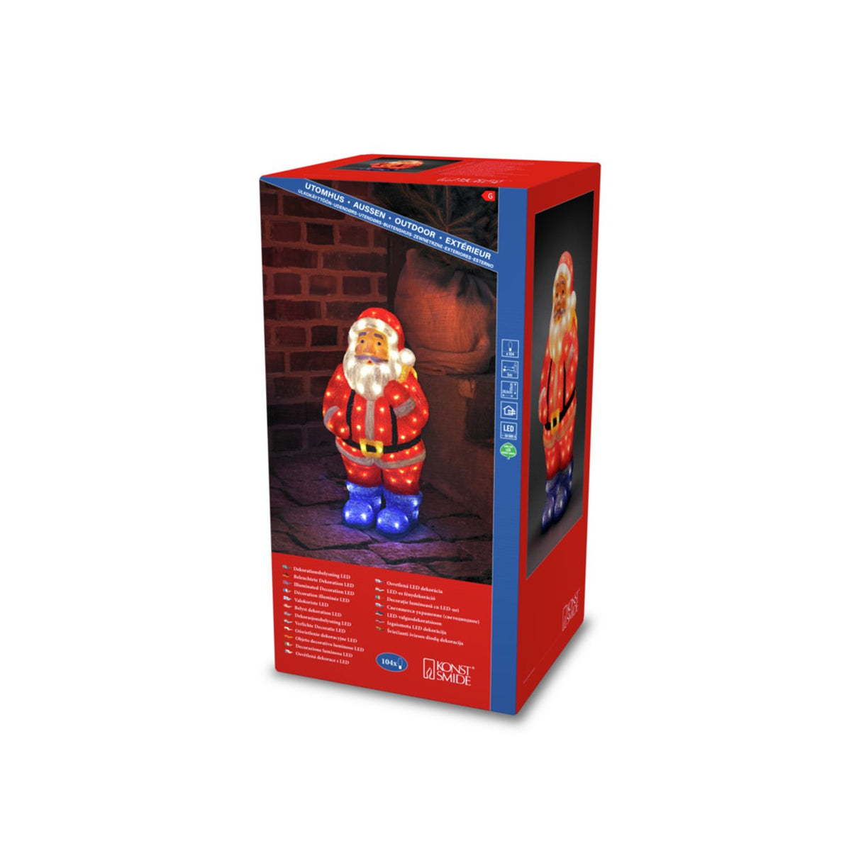 Tomte akryl 55cm 104 LED Ljusdekoration Ute