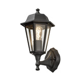 Budget Upp E27 Vägglampa Ute Svart, 17.5 cm