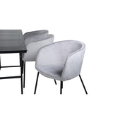 Leif, Berit Rektangulär matgrupp Svart,Grå, Svart, 200 x 90