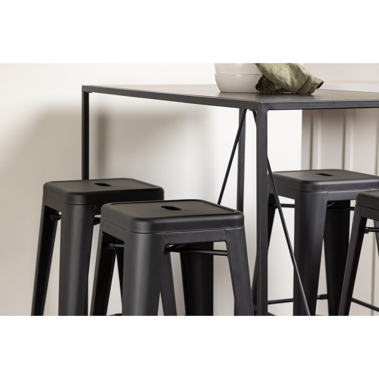 Brea, Tempe Rektangulär matgrupp Svart, Svart, 120 x 60