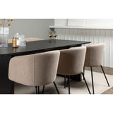 Vail, Berit Rektangulär matgrupp Beige, Svart, Svart, 200 x 100