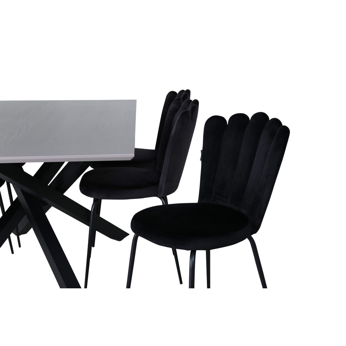 Piazza, Limhamn Rektangulär matgrupp Svart, Svart, mörkgrå, 180 x 90