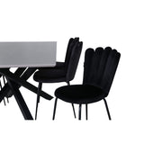 Piazza, Limhamn Rektangulär matgrupp Svart, Svart, mörkgrå, 180 x 90