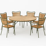 Ellen Matgrupp 150 cm Teak/Grön