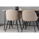 Tempe, Velvet Rektangulär matgrupp Beige, Svart, Valnöt, 140 x 80