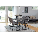 Inca, Gemma Rektangulär matgrupp Svart,Grå, Svart, 160 x 85