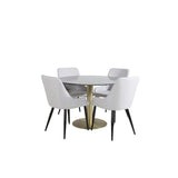 Estelle, Plaza Rund matgrupp Svart,Grå, Guld, Mörkgrå, ⌀106