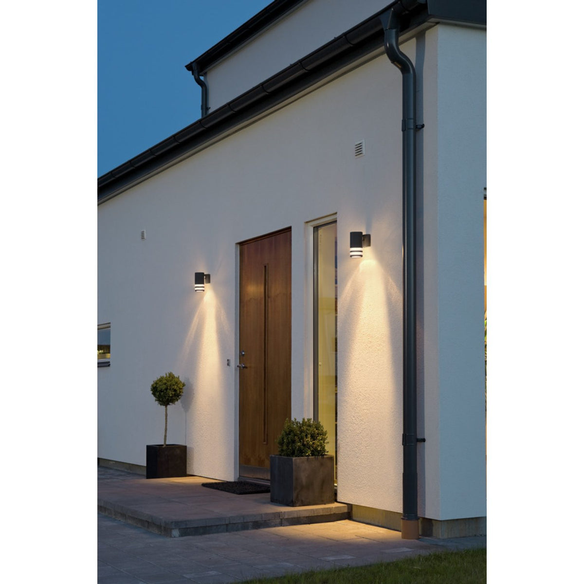 Modena GU10 Ned Transparent Vägglampa Ute Svart, 15.5 cm