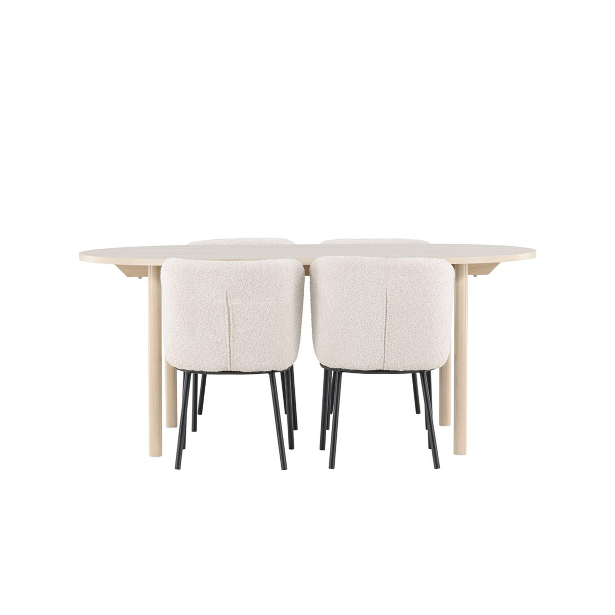 Andy, Agnes Ovalt matgrupp Svart,Vit, Vitlaserad, 180 x 90