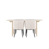 Andy, Agnes Ovalt matgrupp Svart,Vit, Vitlaserad, 180 x 90