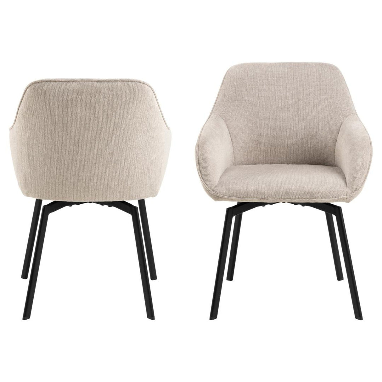 Clara Matstol med Armstöd Caso tyg Beige