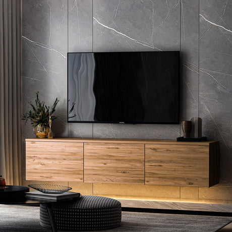 Bergen Upplyst (160 x 35 x 32 cm) TV-bänk Atlantic Pine
