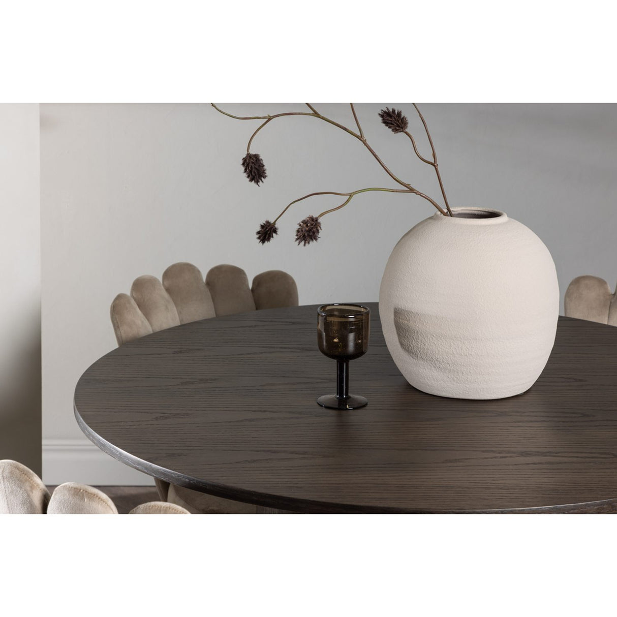 Olivia, Limhamn Rund matgrupp Beige,Svart, Mocka, ⌀110