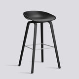 AAS 32 75 cm Barpall Black 2.0, Black – ekfaner med vattenbaserad lack, Rostfritt stål