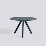 CPH 20 Ø120 × H73 cm Matbord Smokey blue – linoleum, Deep blue – massiv ek med vattenbaserad lack