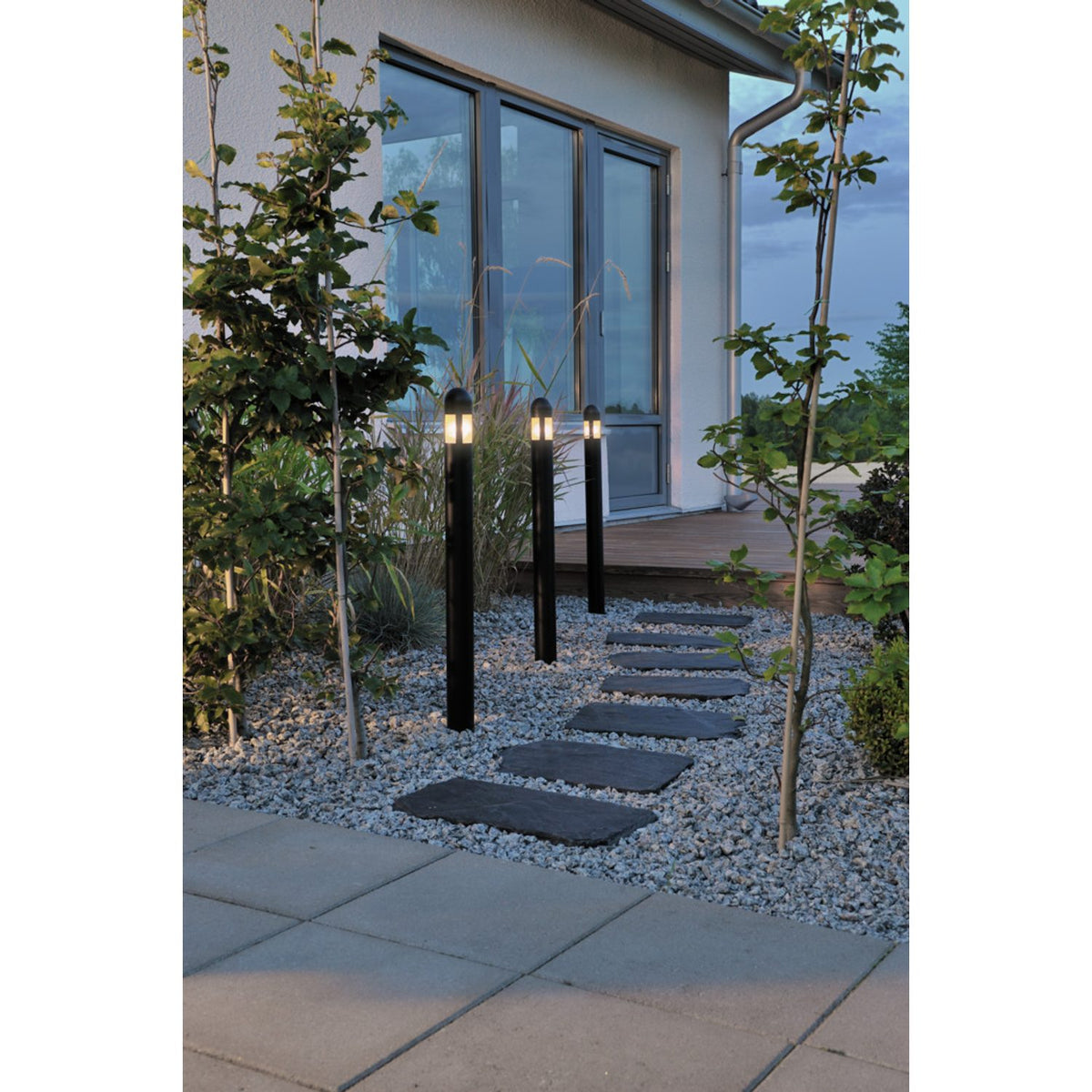 Amalfi Svart 3-pack LED Pollare