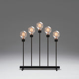 5 Ljus Metall Svart Amber LED med Dimmer Elljusstake V-form
