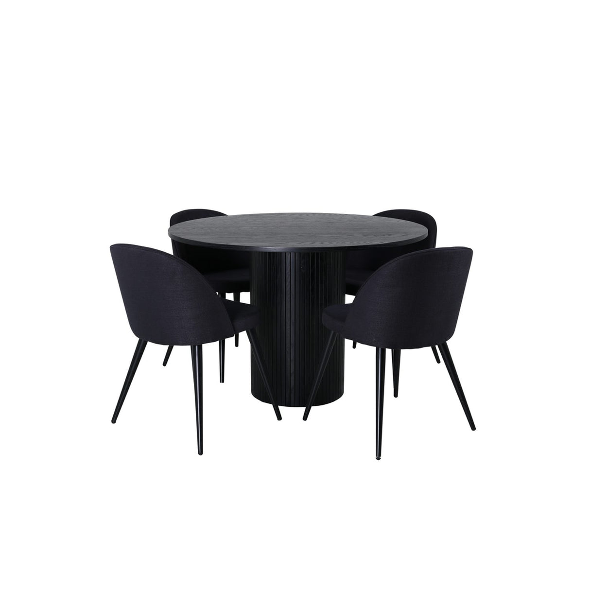 Bianca, Velvet Rund matgrupp Svart, Svart, ⌀110