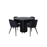 Bianca, Velvet Rund matgrupp Svart, Svart, ⌀110
