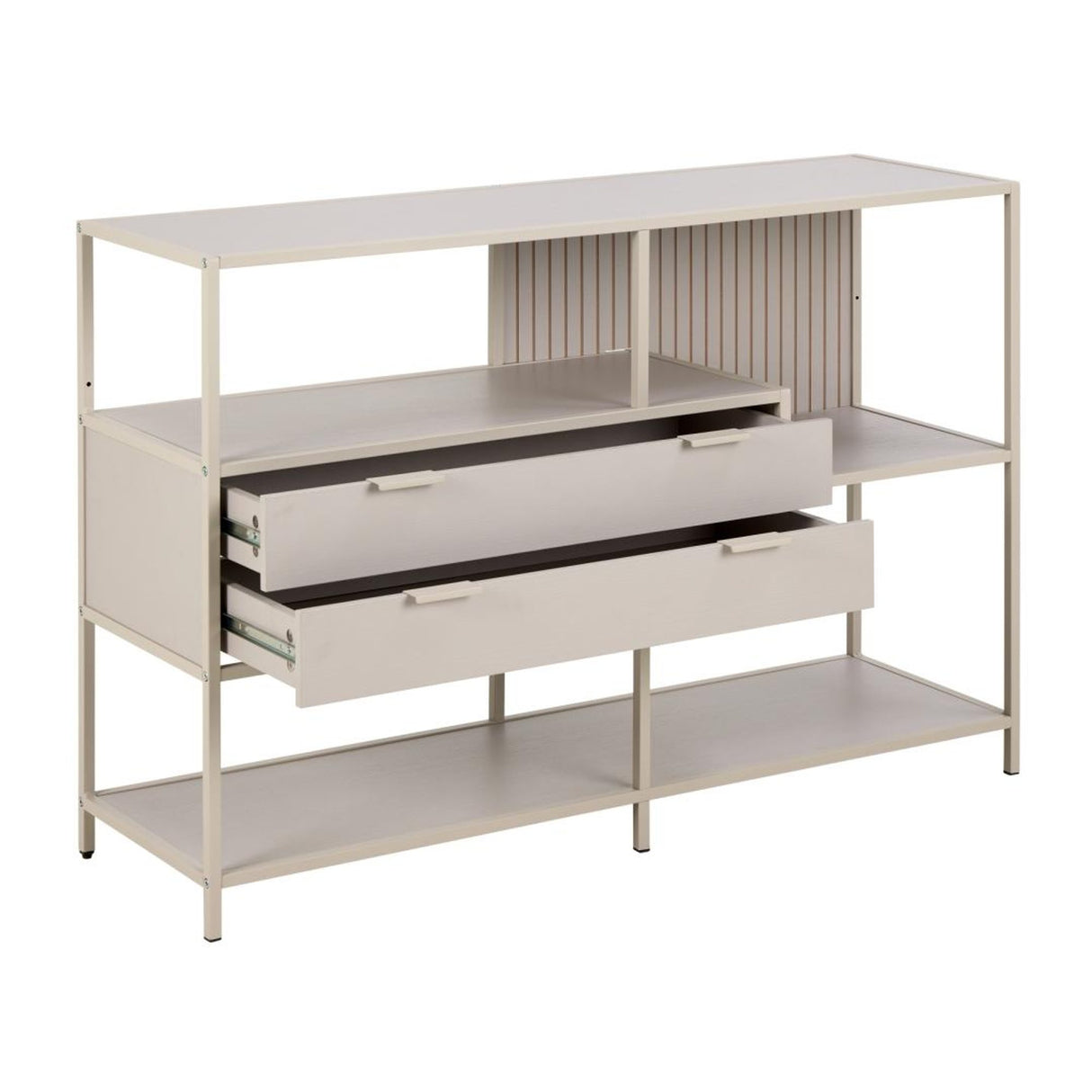 Seaford Bokhylla med 2 Lådor 78x114x35 cm Varm Grå