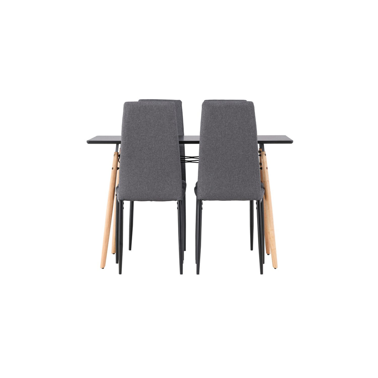 Danburi, Petra Rektangulär matgrupp Svart,Mörkgrå, Svart,Natur, 120 x 60
