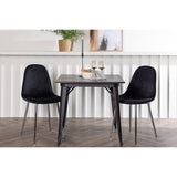 Tempe, Polar Rektangulär matgrupp Svart,Silver, Svart, 80 x 80