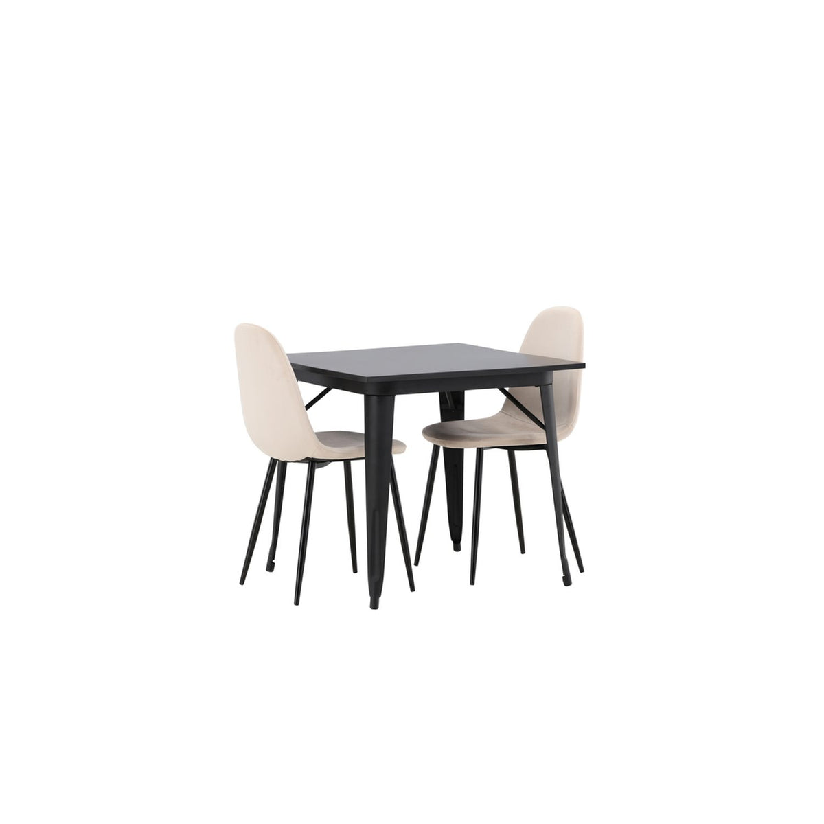 Tempe, Polar Rektangulär matgrupp Beige, Svart, Svart, 80 x 80