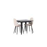 Tempe, Polar Rektangulär matgrupp Beige, Svart, Svart, 80 x 80