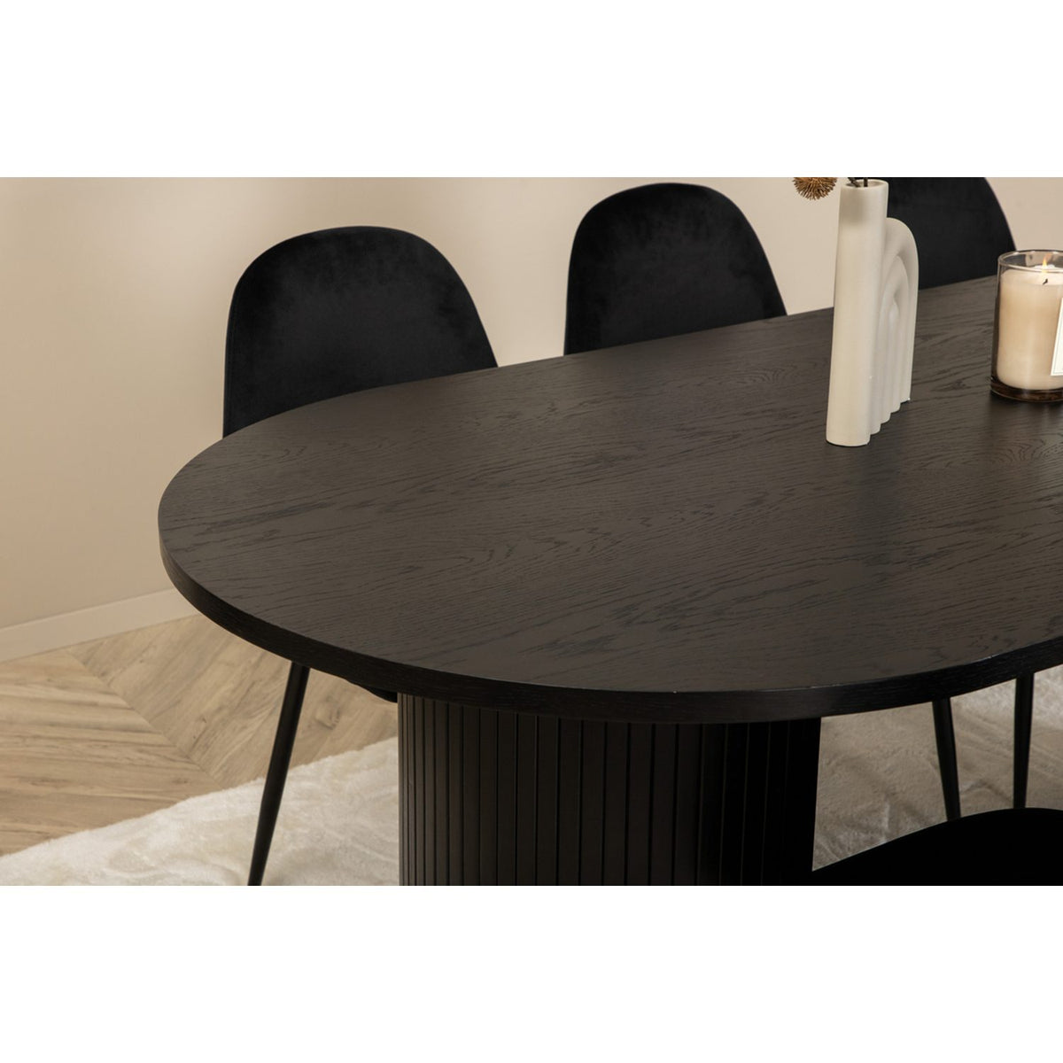 Bianca, Polar Oval matgrupp Svart, Svart, 200 x 90