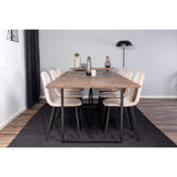 Padang,Polar Rektangulär matgrupp Beige,svart, Svart,Natur, 250 x 100