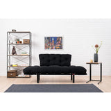 Helsingfors (155 x 85 x 70 cm) 2-sits bäddsoffa Svart