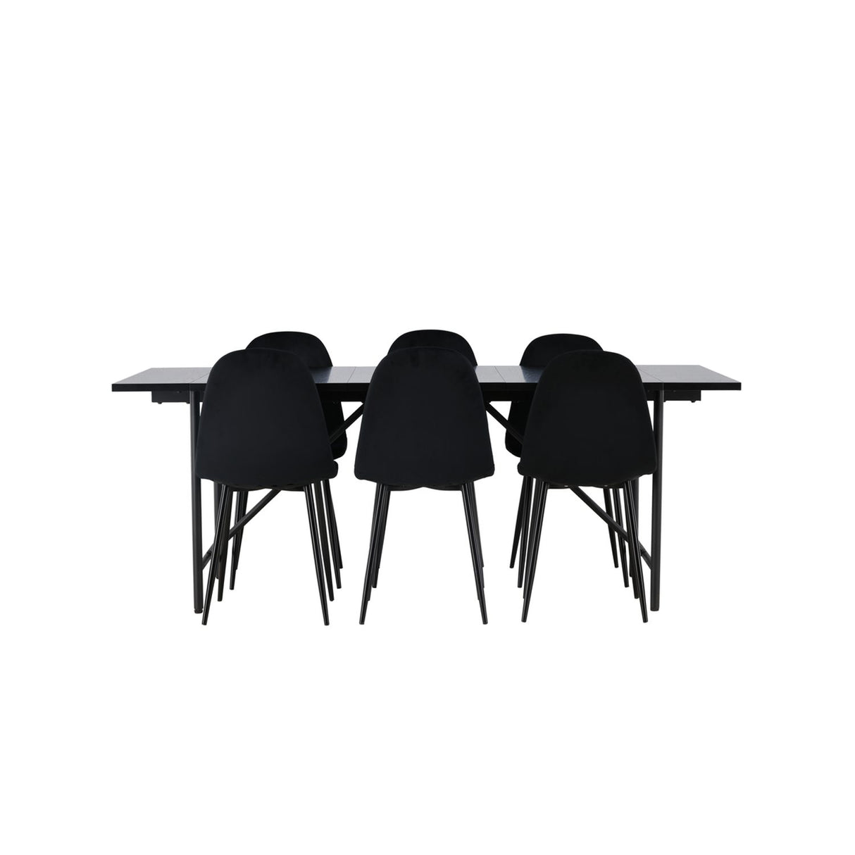 Astrid, Polar Rektangulär matgrupp Svart, Svart, 200 x 90