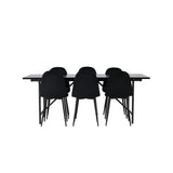 Astrid, Polar Rektangulär matgrupp Svart, Svart, 200 x 90
