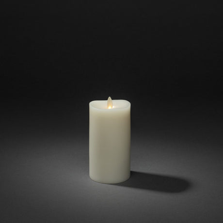 Vaxljus gräddvitt varmvit LED timer 5h 2xAA Dekorationsljus El 7,6x16,5 cm