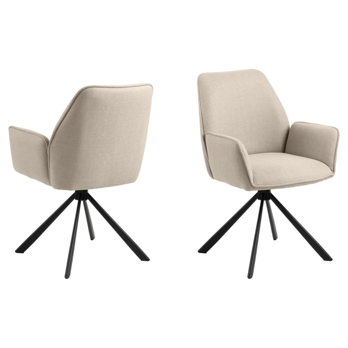 Bayonne Matstol med Armstöd Basel tyg Beige