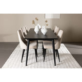 Ellis, Leone Rektangulär matgrupp Beige,Svart, Svart, 230 x 85